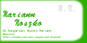 mariann noszko business card